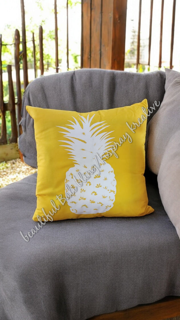 Cushion cover, yellow pineapple approx 40 cm x 40 cm #2030