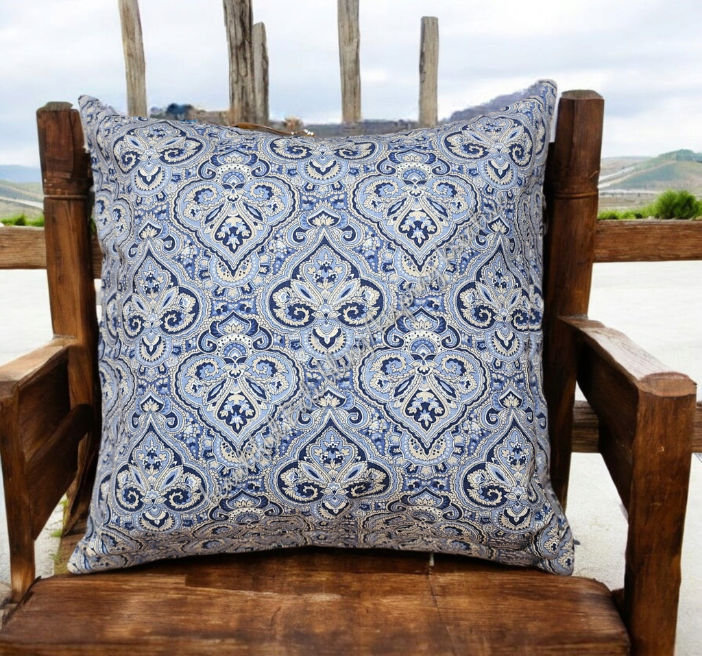 Cushion cover, blue paisley approx 40 cm x 40 cm #2041