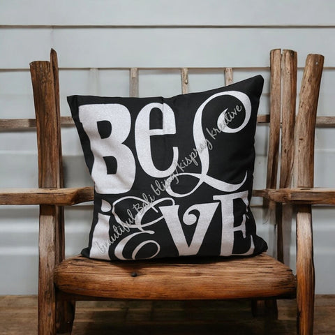 Cushion cover, believe BLACK approx 40 cm x 40 cm #2047