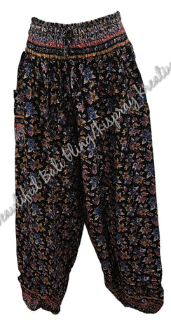 Harem pants  Full length black floral. Suit to size 12-14. #36 clothing