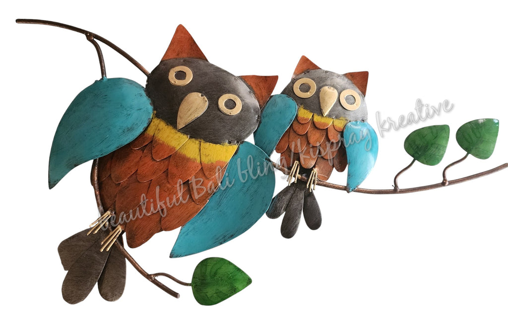 Wall art Owl family of 2 measuring  47cm long x  26cm high in full🦉 #2