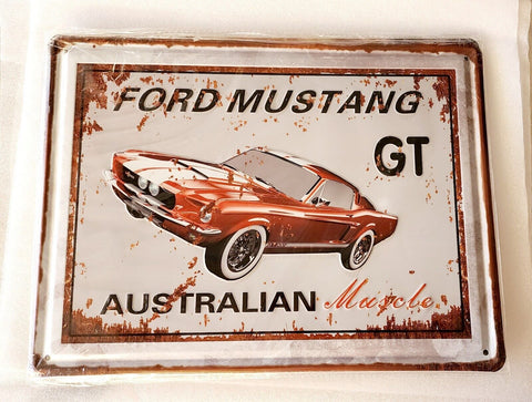 Decorative plate,  MUSTANG GT Retro approx 30cm x 40 cm #0549