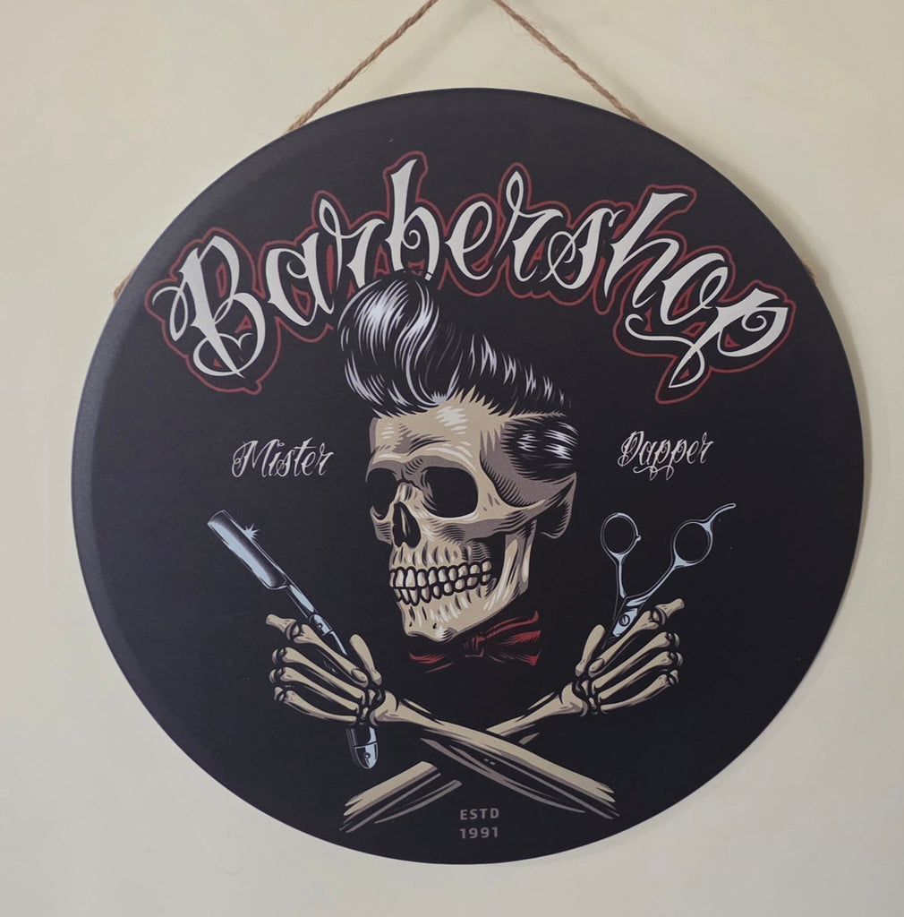 Decorative BARBERSHOP Retro plate,  30cm x 30cm #H13