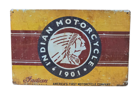 Decorative plate, INDIAN MOTORCYCLE 1901 Retro approx 30cm x 20 cm #0497A