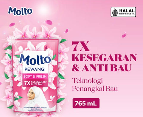 Molto Pewangi NEW RANGE SOFT & FRESH softeners  765ml (#29)