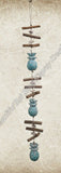 Beachy Hamptons Driftwood Wood Pineapple  dangler, approx 10cm x 85cm #0075