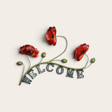 Wall art Poppy Welcome sign measuring  47cm x 39cm