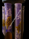 Bamboo windchime turtles purples chime length 30 - 40cm APPROX complete length  from hook to striker APPROX 120cm