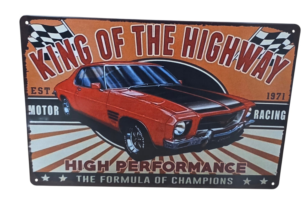 Decorative King of the Highway Retro plate,  approx 30cm x 20cm #P44