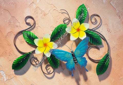 Wall art Butterfly & Frangipani measuring  51cm x 39cm