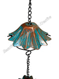 Rainchain, Tulips/lotus, verdigris colour approximately 13cm x 120cm long #6