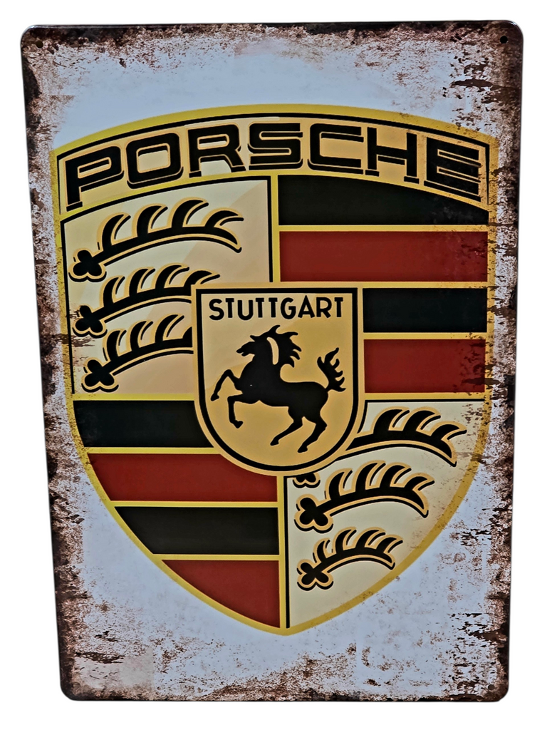 Decorative plate, PORSCHE CREST Retro approx 30cm x 20 cm #P7