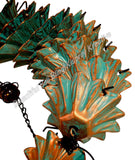 Rainchain, Tulips/lotus, verdigris colour approximately 13cm x 120cm long #6
