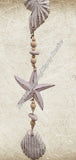 Beachy Hamptons Driftwood Wood dangle starfish & shells approx 12cm x 95 cm #0060