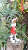 Duck, wooden, Santa fur jacket trim, white boots Xmas Christmas🦆 approx 27cm high