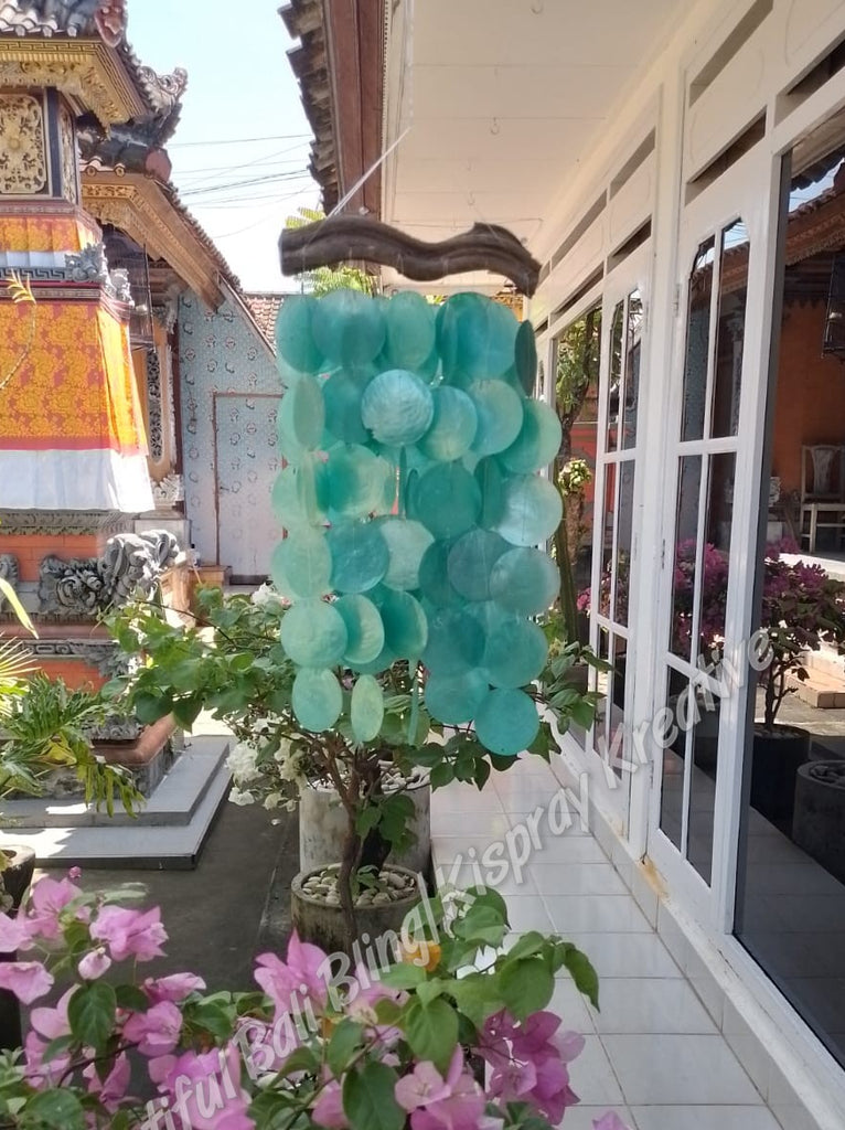 Capiz shell wind chime DRIFTWOOD 54 cm drop  x 31cm wide approx #0133