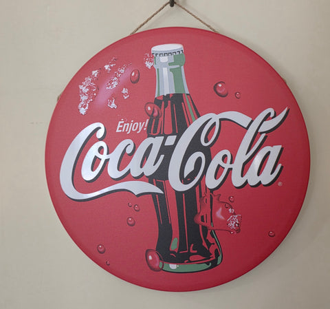 Decorative COKE COCA-COLA ROUND Retro plate,  30cm x 30cm #H2