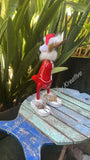 Duck, wooden, Santa fur jacket trim & thongs, Xmas Christmas🦆 approx 25 cm high