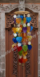 Capiz shell windchimes, solid top, multicoloured approx 15 cm x  66 cm full length #0132
