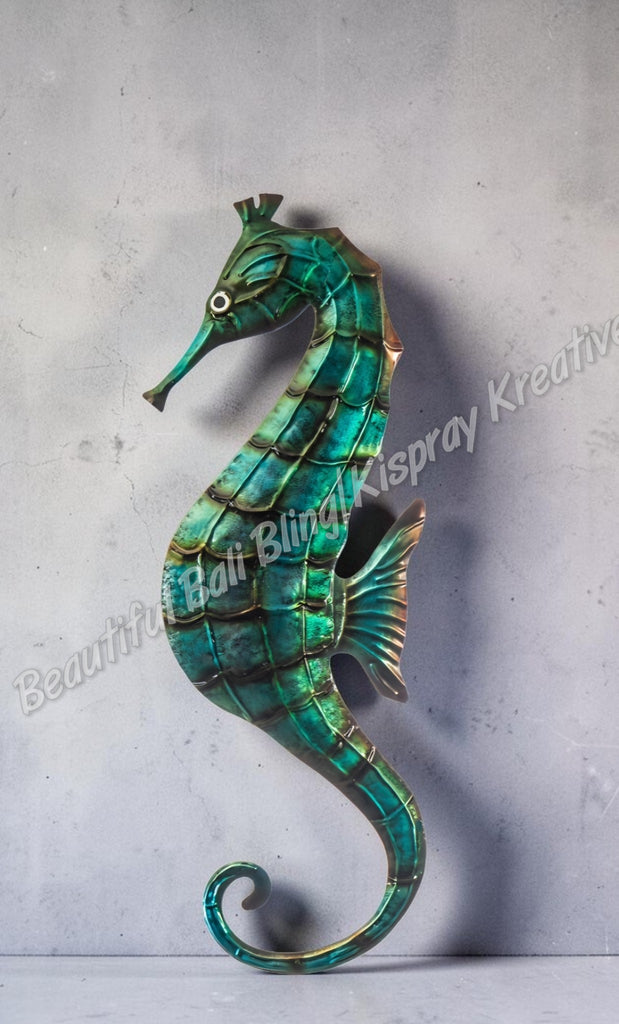 Wall art, seahorse, approx 53 cm x 19 cm