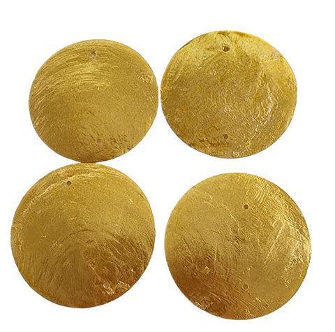Capiz Shells 4 craft, 5cm, 2 predrilled holes, GOLD