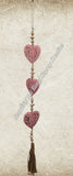 Beachy Hamptons Driftwood Wood dangle heart pink approx 10cm x 90 cm #0051