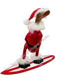 Duck, wooden, Santa fur jacket trim,Surfing Surfboard Xmas Christmas🦆 approx 25cm high