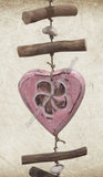 Beachy Hamptons Driftwood Wood Heart  dangler, approx 10cm x 84cm #0068