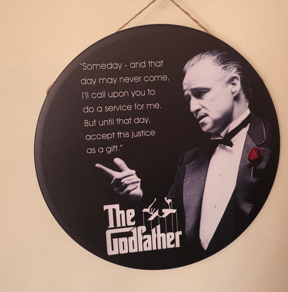 Decorative GODFATHER Retro plate,  30cm x 30cm #H7