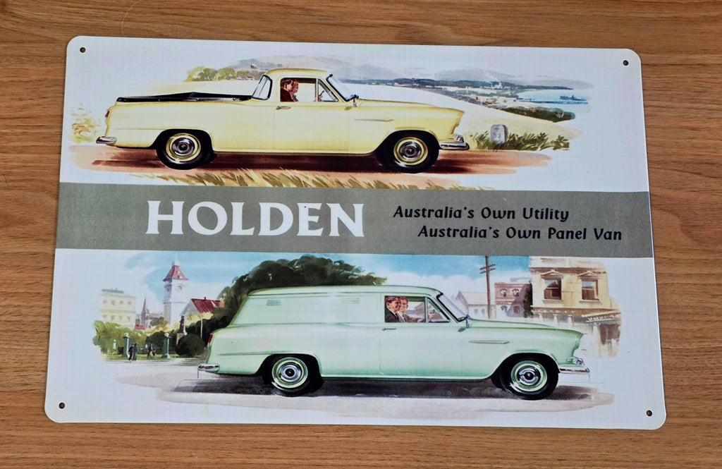 Decorative plate, HOLDEN AUSTRALIAS OWN UTILITY & PANEL VAN Retro approx 30cm x 20 cm #P6