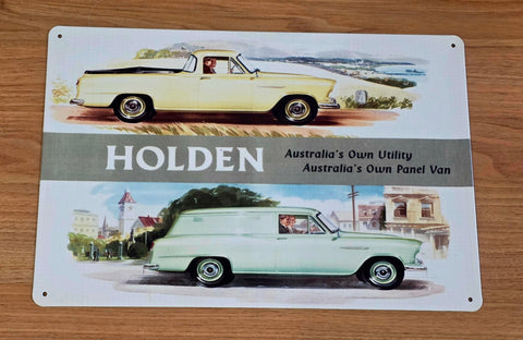 Decorative plate, HOLDEN AUSTRALIAS OWN UTILITY & PANEL VAN Retro approx 30cm x 20 cm #P6