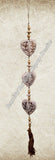 Beachy Hamptons Driftwood Wood dangle heart white approx 10cm x 90 cm #0052