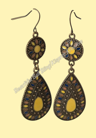 BOHO Earrings #19 complete length from top of hook approx 7 cm