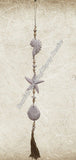 Beachy Hamptons Driftwood Wood dangle starfish & shells approx 12cm x 95 cm #0060