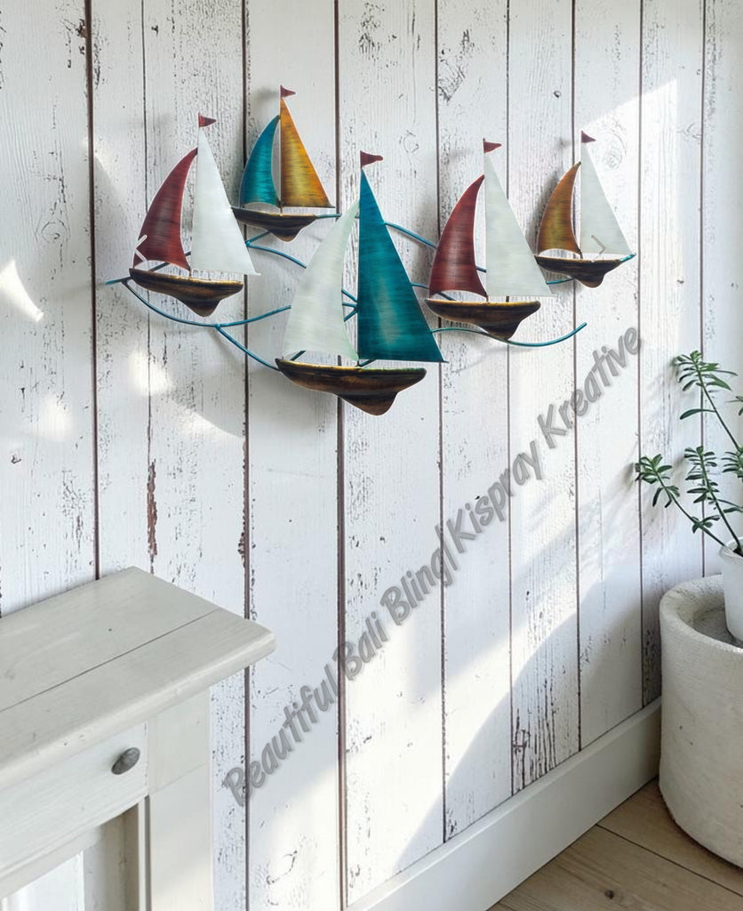 Wall art Sailboat family  measuring  55cm x 35cm
