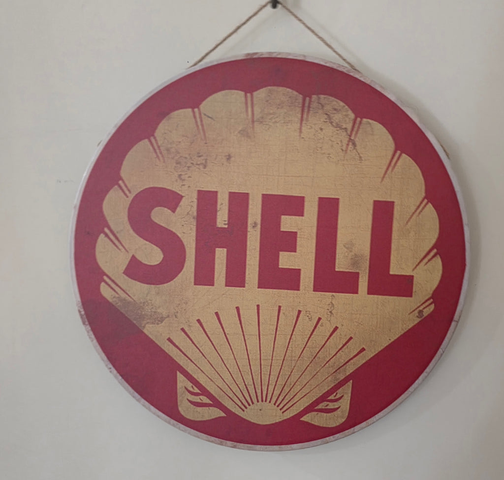 Decorative SHELL fuel ROUND Retro plate,  30cm x 30cm #H1