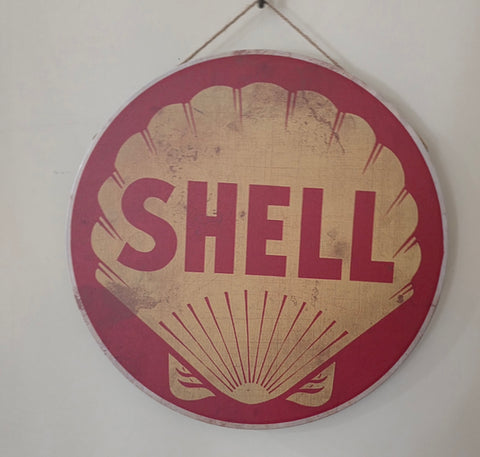 Decorative SHELL fuel ROUND Retro plate,  30cm x 30cm #H1