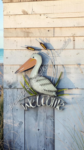Wall art Pelican welcome measuring  49cm x 39cm