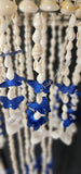 Sea shell & blue butterflies wind chime 75cm drop  x 15 cm wide approx #0051