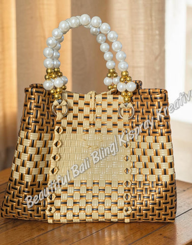 Jali Bag pearly handle Approximate size 28cm x 20cm x 16 cm