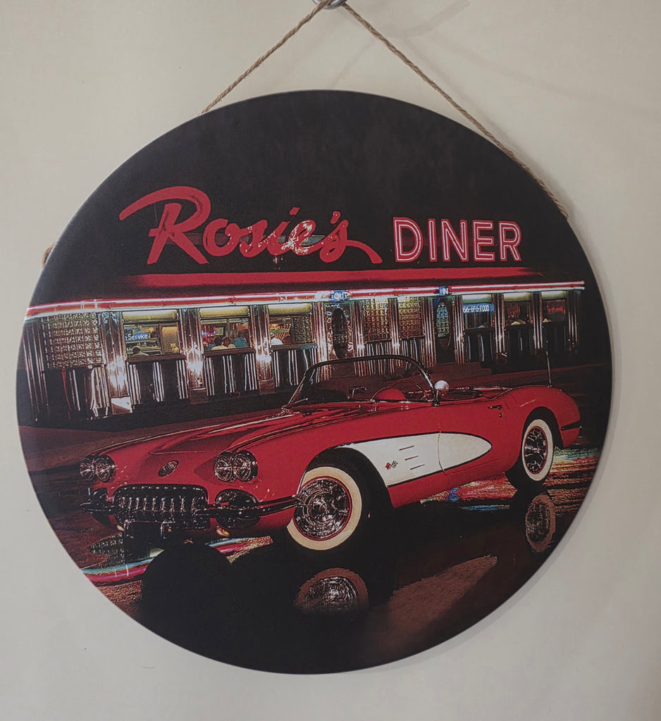 Decorative ROSIE'S DINER Retro plate,  30cm x 30cm #H18