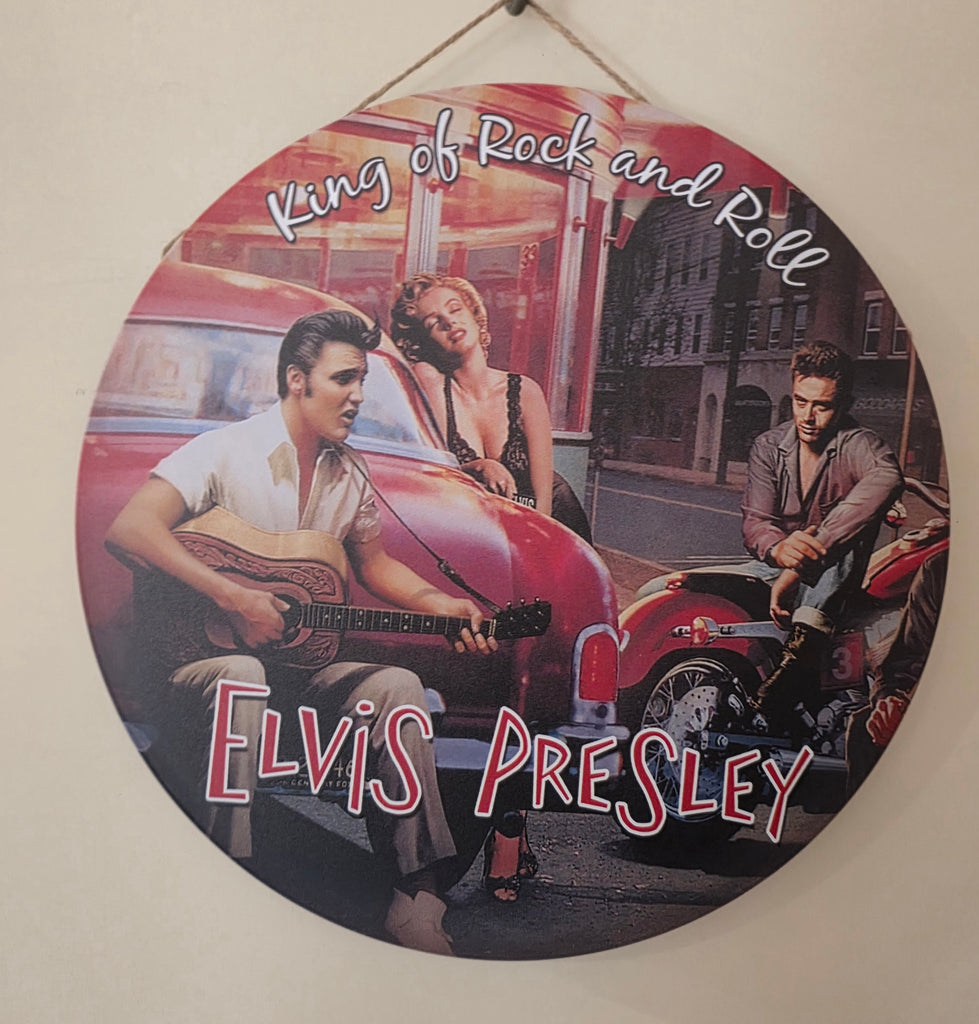 Decorative ELVIS PRESLEY ROUND Retro plate,  30cm x 30cm #H3