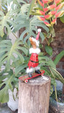 Duck, wooden, Santa fur jacket trim,Skateboarding Xmas Christmas🦆 approx 26cm high
