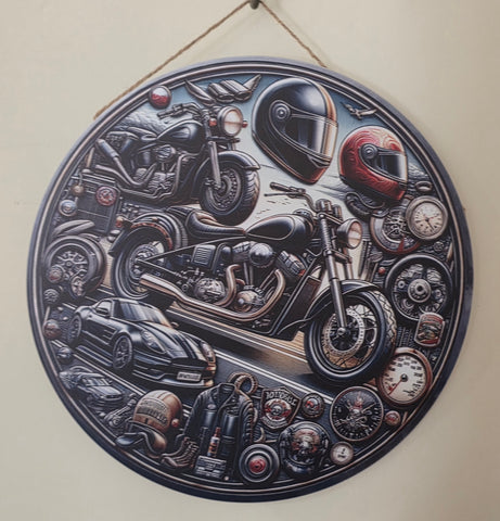 Decorative  MOTORBIKE Retro plate,  30cm x 30cm #H4