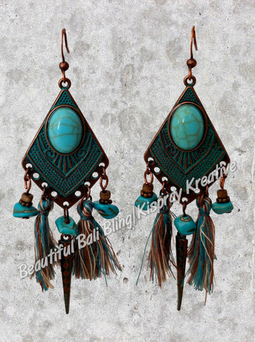 BOHO Earrings #52 complete length approx 10 cm