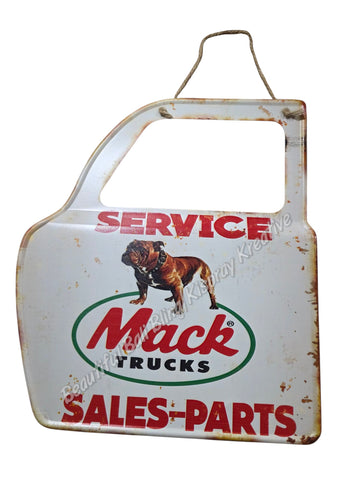 Retro decorative plate DOOR SHAPE MACK embossed approx 31 cm x 36 cm