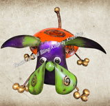 Mosquito coil holder, Dog orange body purple/green face #3003B