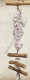 Beachy Hamptons Driftwood Wood dangle seahorse white approx 10cm x 90 cm #0055