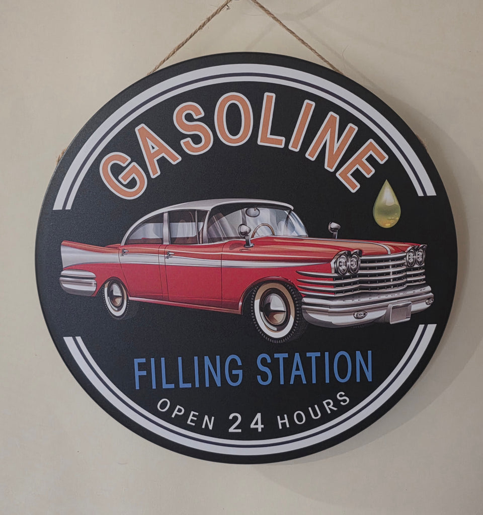 Decorative GASOLINE Retro plate,  30cm x 30cm #H14