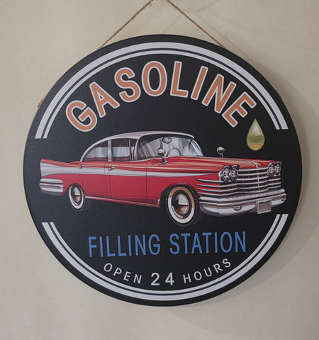 Decorative GASOLINE Retro plate,  30cm x 30cm #H14